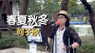 春夏秋冬 原唱 蔡小虎｜何子欣 演唱｜台中公園 街頭藝人