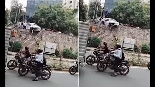 Braking Was A Near Miss On Hyderabad Panjagutta Police Station Raj Bhawan Road  - బ్రేకింగ్   హైదర