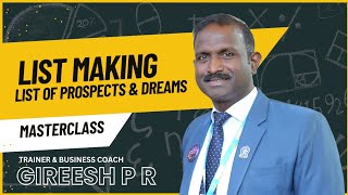 Masterclass on List Making | Gireesh P R | Residential Training