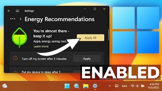 Enable New Energy Recommendations for Better Battery Life in Windows 11 25236