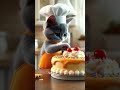 cat decorating a cake cat cake cakedecorating shortvideo animals funny catchef