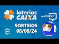 Loterias CAIXA: Mega-Sena, Quina, Lotofácil e mais 08/08/2024