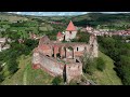 4k aerial footage slimnic citadel sibiu county romania