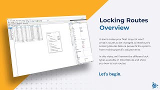Appian DirectRoute & DRTrack | Locking Routes Overview | Trimble Transportation