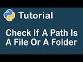 How To Check If A Path Is A File Or A Folder With Python