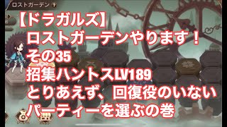 【ドラガルズ】ロストガーデンやります！その35　招集ハントスLV189　とりあえず、回復役のいない　パーティーを選ぶの巻