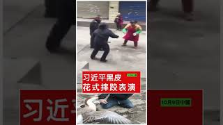 习近平黑皮:花式摔跤表演