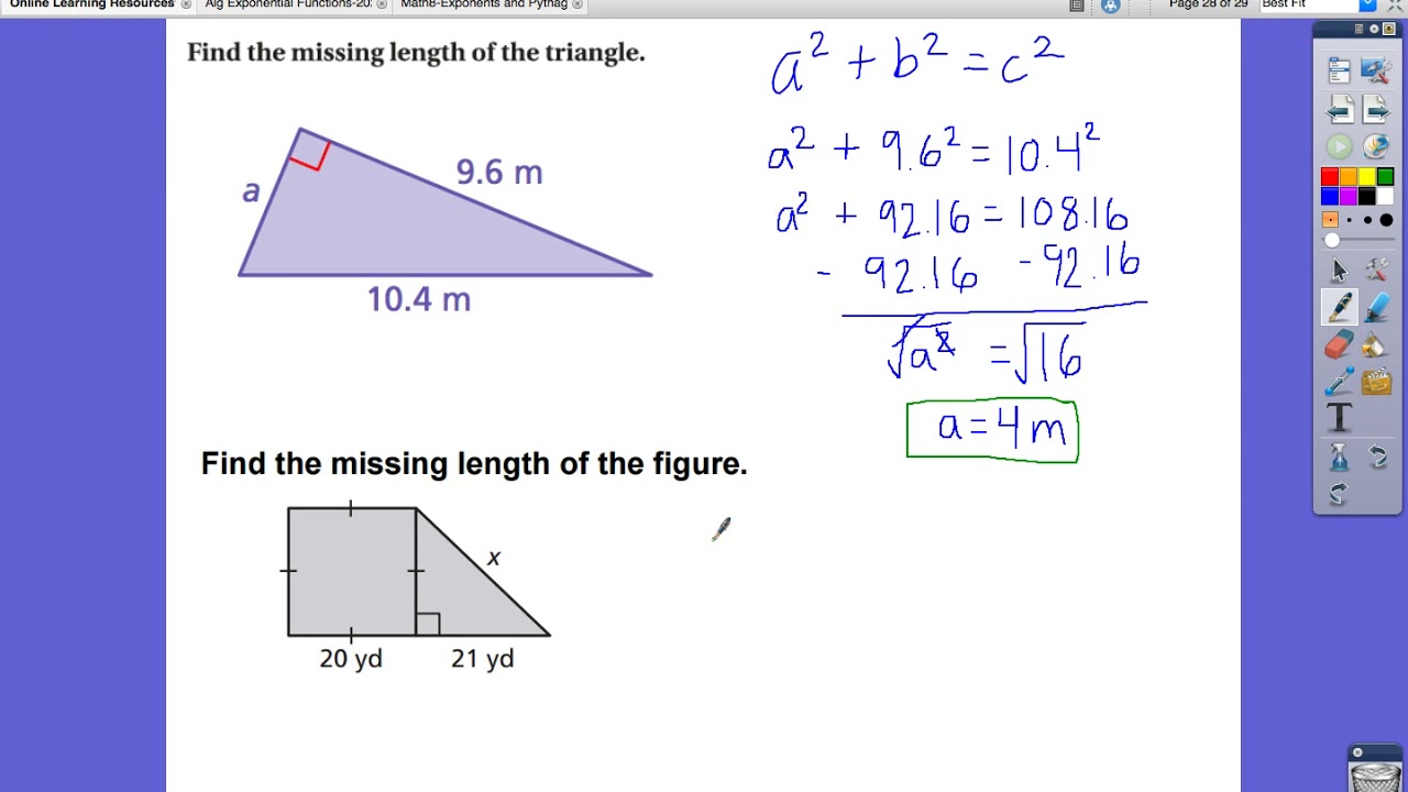 Pythagorean Theorem: Find The Missing Side Length - YouTube