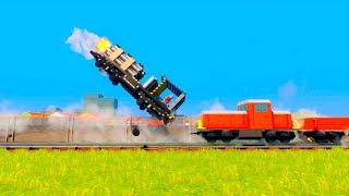 Train VS Train Crashes | Rocket Train | Lego Train Destroy Trains - Brick Rigs