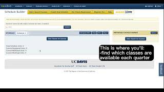 Overview of Schedule Builder Features - Yellow Cluster Transfer Students