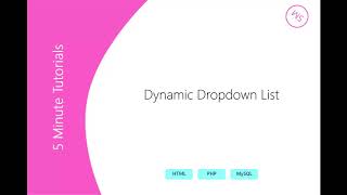 Dynamic Dropdown using HTML, PHP and MySQL