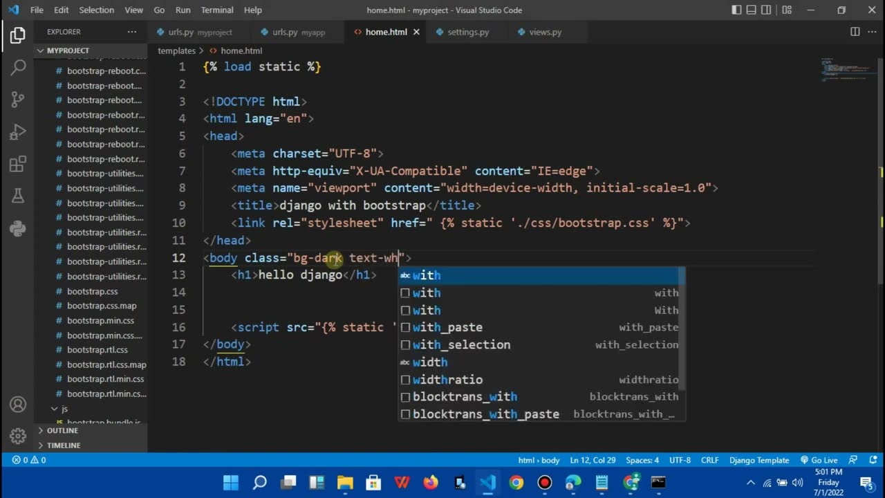 How To Connect Django With Bootstrap 2022 - YouTube