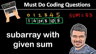 subarray with given sum | amazon interview question #array