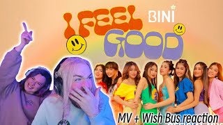 BINI | I FEEL GOOD MV + Wish Bus COUPLE REACTION! Vocal coach \u0026 dancer REACT