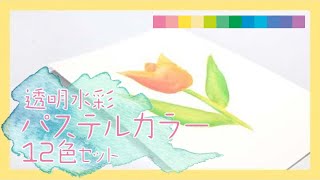 【かわいい】透明水彩パステルカラー12色セット【ホルベイン公式】