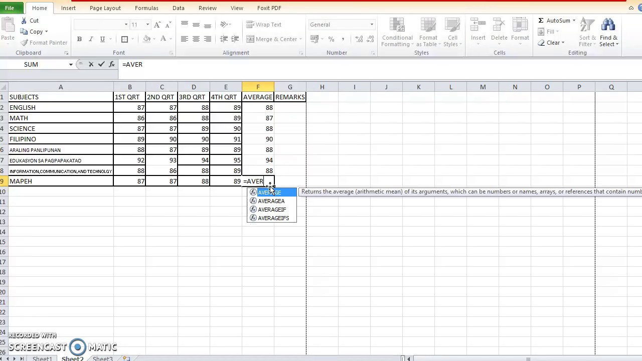 How To Make A Report Card Using Excel - YouTube