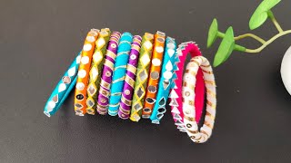 Silk Thread Bangles Ideas. Thread Bangles making at home.