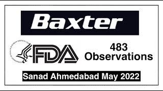 Baxter Pharmaceuticals || USFDA 483 Observations || May 2022||