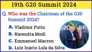 G20 Summit 2024 Current Affairs | Summits and Conferences 2024 | G20 Summit 2024 GK in English