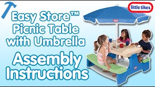 Easy Store™ Picnic Table with Umbrella | Assembly Instructions | Little Tikes