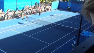 Gael Monfils practising at the Australian Open