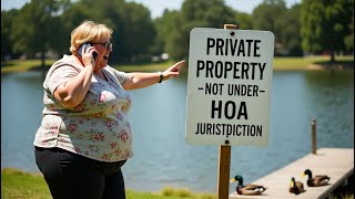 HOA Karen LOSES IT After I Deny Her Access to MY Private Lake! I’m NOT in the HOA!