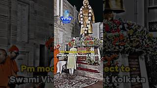 Pm Modi Gave Respect To Swami Vivekananda At Kolkata 🫡 || #shorts #pmmodi #kolkata #swami #viral