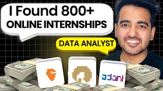 I Found 800 INTERNSHIPS for Data Analyst Role | Work From Home Internship for College Students