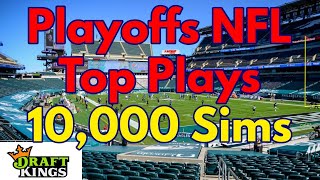 Division Playoffs NFL DFS Plays based on 10,000 Simulations in Excel