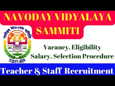 Navodaya Vidyalaya Samiti Recruitment || Assistant Teacher And Staff ...