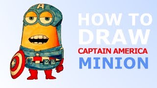 How to draw - Captain America Minion