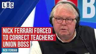 Nick Ferrari forced to correct teachers' union boss over Covid comment | LBC
