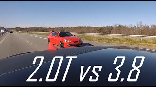 Hyundai Genesis Coupe 2.0T VS 3.8: DRAG RACE