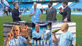 Pep Guardiola Reacts To His 6th Premier League Championship🏆 Gary Neville And Th