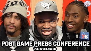 Tyrese Maxey \u0026 76ers Locker Room Happy After WIN vs LeBron \u0026 Lakers