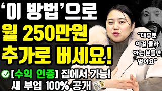 [수익 인증] 집에서 부업으로 월 250만원 돈버는 새로운 방법! (나이 학력 무관! 0원으로 가능한 재택부업) ft.최지혜