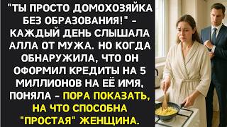 Ты просто домохозяйка без образования... - сказал муж, не зная, что жена уже расскрыла его тайну