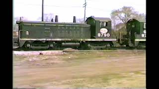 DOLTON JCT, IL LATE APRIL 1980. CHESSIE, IHB, CONRAIL BOTTLE TRAIN ON PANHANDLE, RARE NJI\u0026I BOXCAR!