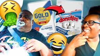 SECRETLY PUTTING FLOUR ON MY ANGRY FIANCE POWDER DOUGHNUT *REVENGE PRANK*