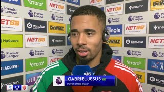 Gabriel Jesus Post Match Interview Crystal Palace 1 vs 5 Arsenal 21/12/2024