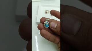 Natural Irani feroza turquoise pendant in silver