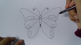 CARA MENGGAMBAR KUPU-KUPU | HOW TO DRAW BUTTERFLY