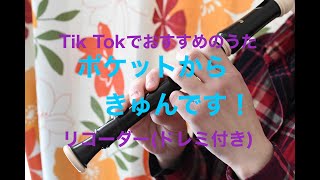 【必見】Tik Tokでおすすめのうた「ポケットからきゅんです！」をソプラノリコーダーで演奏してみた(ドレミ付き)