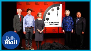 Doomsday clock moves 90 seconds to midnight, indicating nuclear war