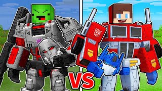 JJ and Mikey Became TRANSFORMERS in Minecraft - Maizen