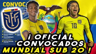 ¡OFICIAL! 🇪🇨 LOS 21 CONVOCADOS PARA EL MUNDIAL SUB 20! SELECCION ECUADOR U20 ARGENTINA 2023 LA TRI