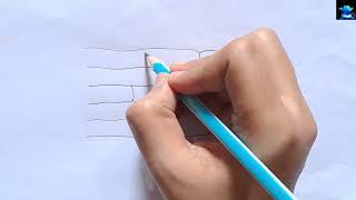 Drawing Cells of onion peel under microscope step by step for beginners