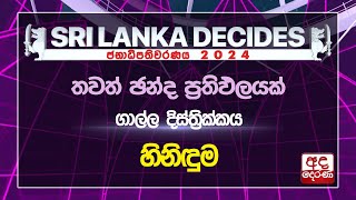 #ELECTION RESULTS : නිල ඡන්ද ප්‍රතිඵලය | ගාල්ල දිස්ත්‍රික්කය | හිනිදුම