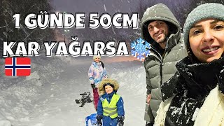 KUZEY NORVEÇ'TE 1 GÜNDE 5O CM KAR YAĞDI- BÖYLE KAR GÖRÜLMEDİ! -NORVEÇ'İN MASALSI EVLERİ#snow #vlog