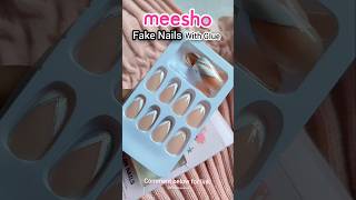 MEESHO fake Nails with glue under 100 Rs ✨ Cheap Nail extensions Haul short video #meesho #fakenails